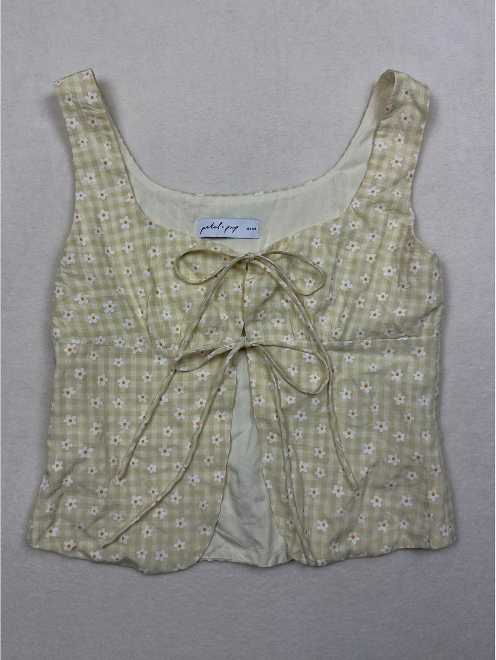 Petal + Pup Sleeveless Floral Crop Top with Tie Front